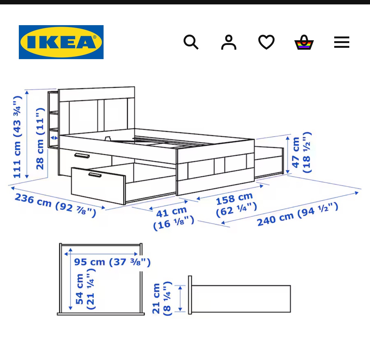White queen bed frame - photo 5