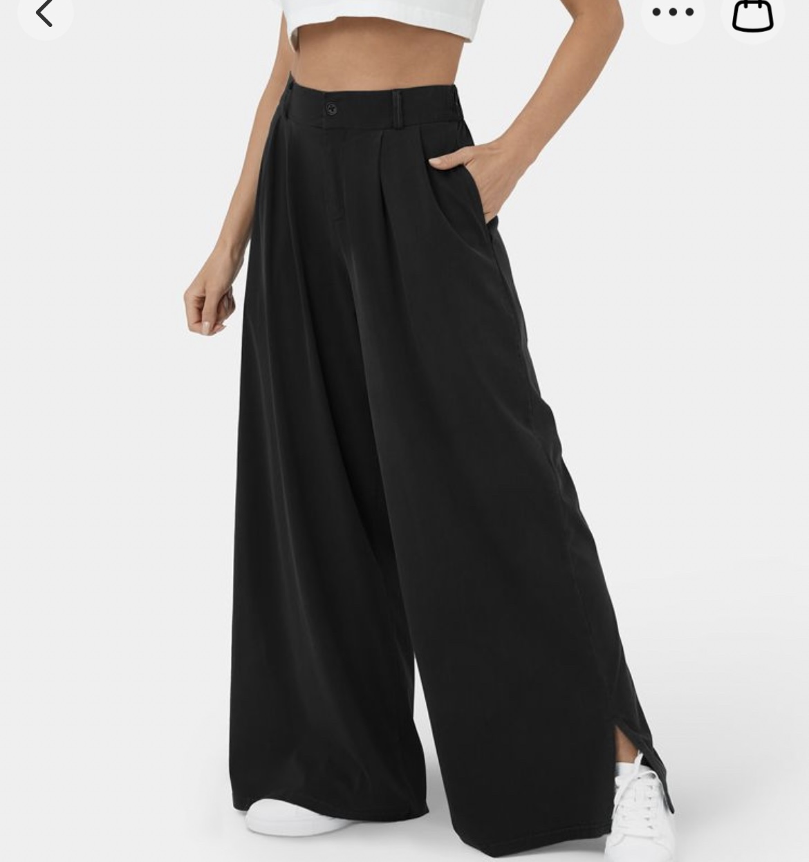 Brand new Halara denim wide leg high waist pants. Black thumbnail