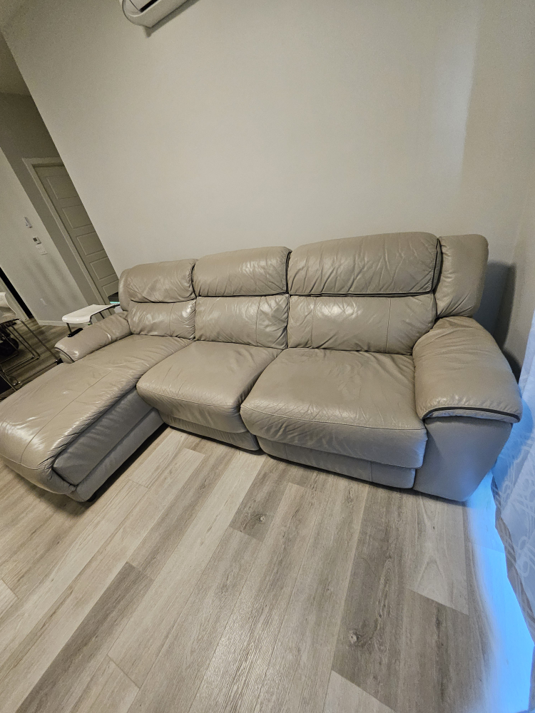 3 pc real leather sofa with power recliner - photo 3