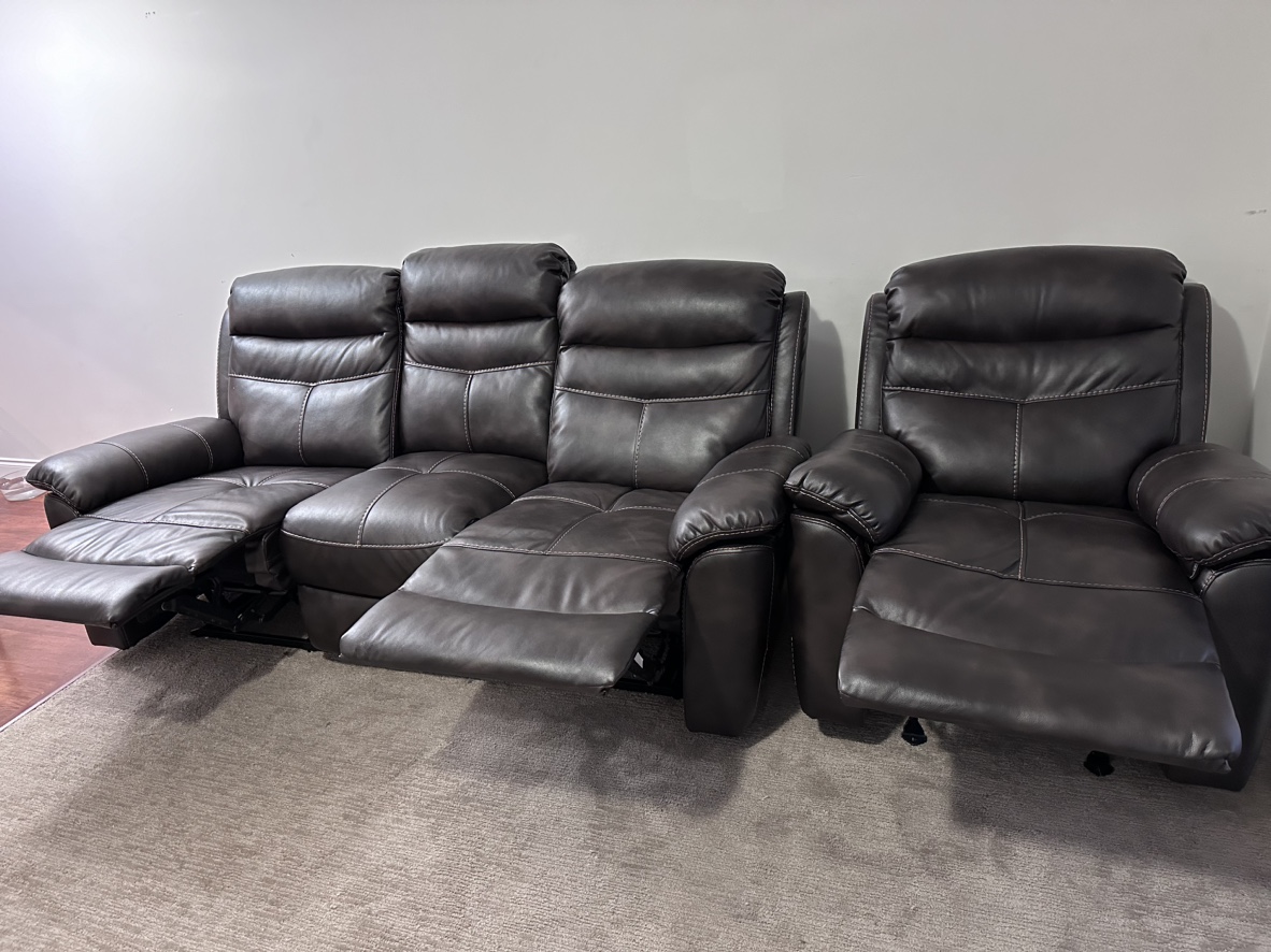Leather sofa recliner - photo 3