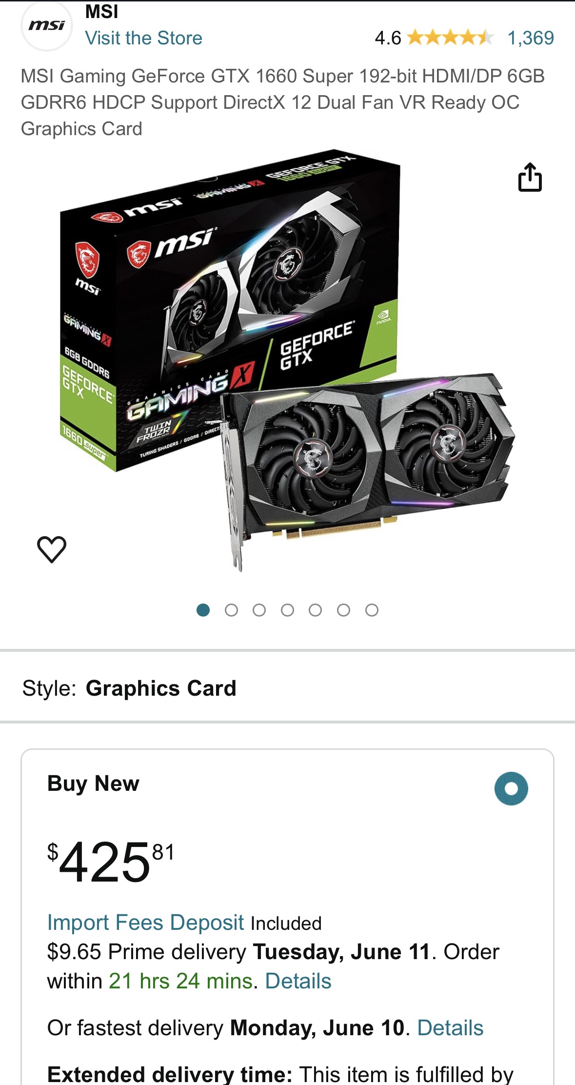 NVIDIA GeForce GTX 1660 SUPER ( MSI ) - photo 5