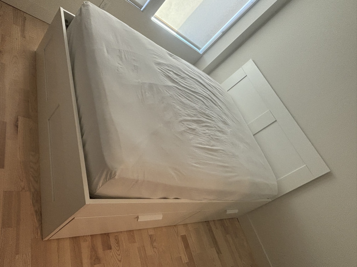 White queen bed frame