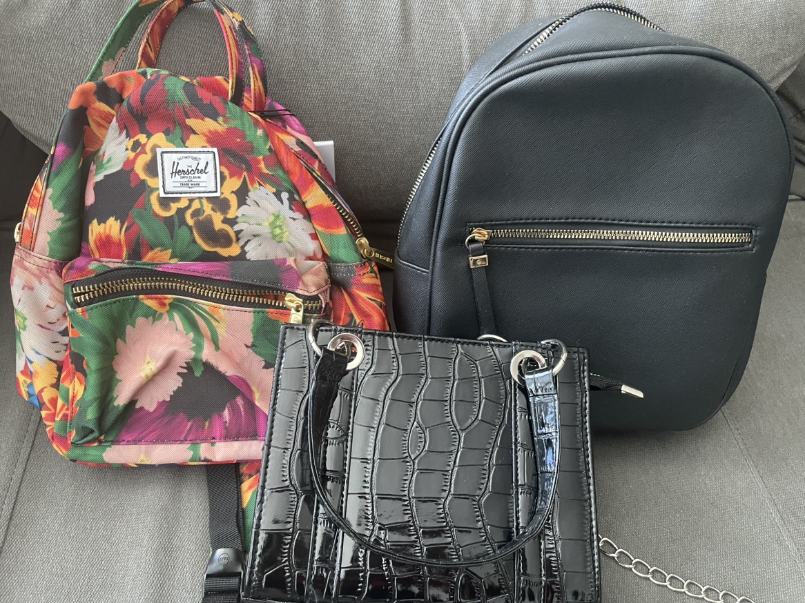 3x Bags (2x Mini backpacks, 1 clutch/side bag) thumbnail