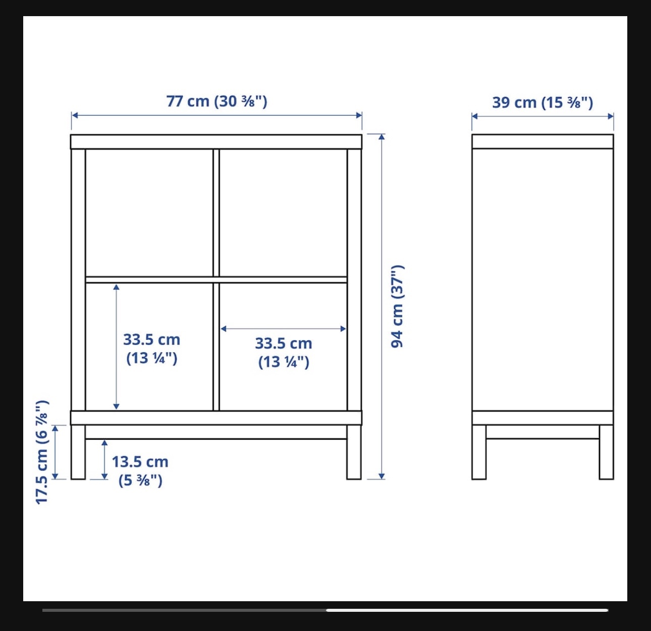 🔥Moving IKEA Kallax 2x2 with under frame in White. Assembled - photo 2