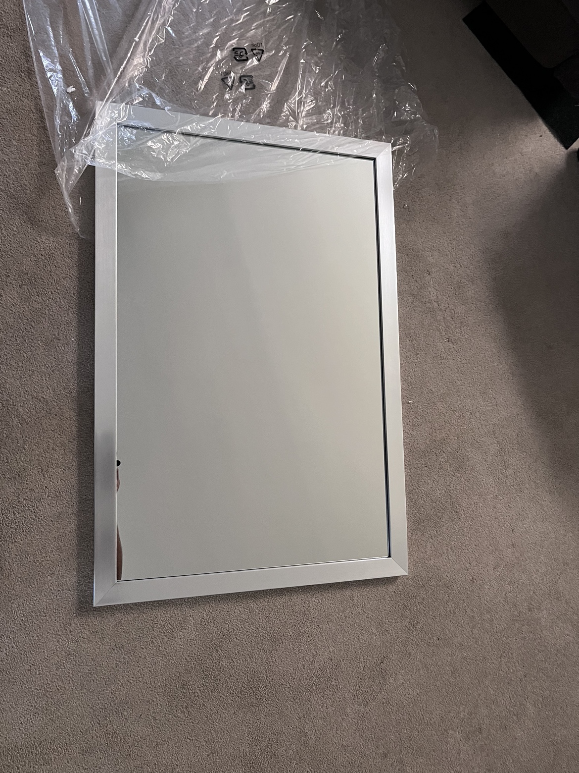 Rectangular Wall Mirror Silver Trim - photo 3