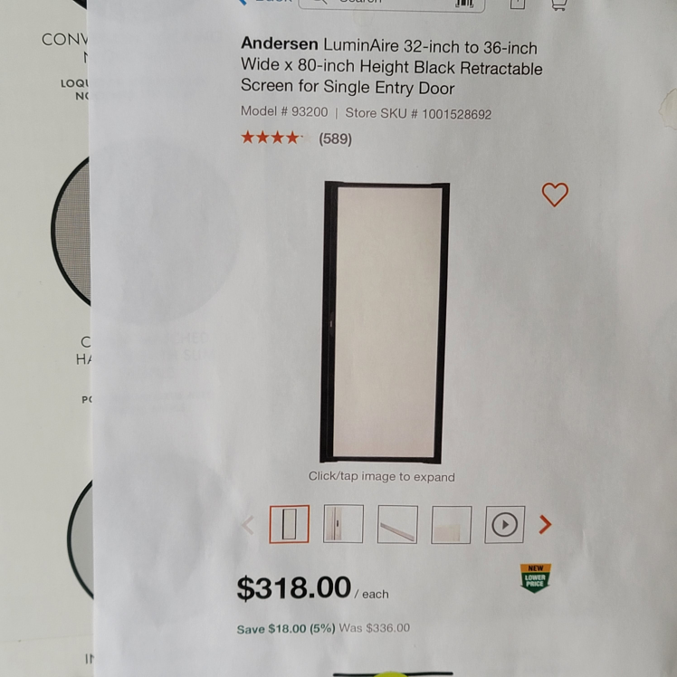 Retractable Screen Door - New never used