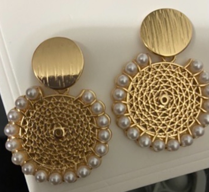 New Geometric Round Pearl Earrings image indicator(7)