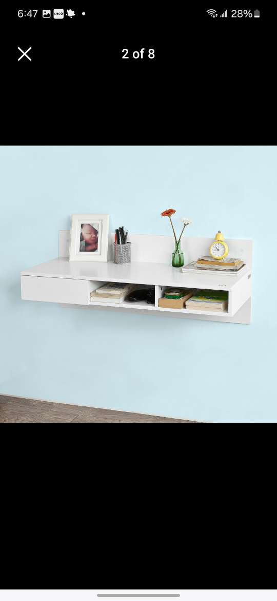 wall mounted desk with drawer