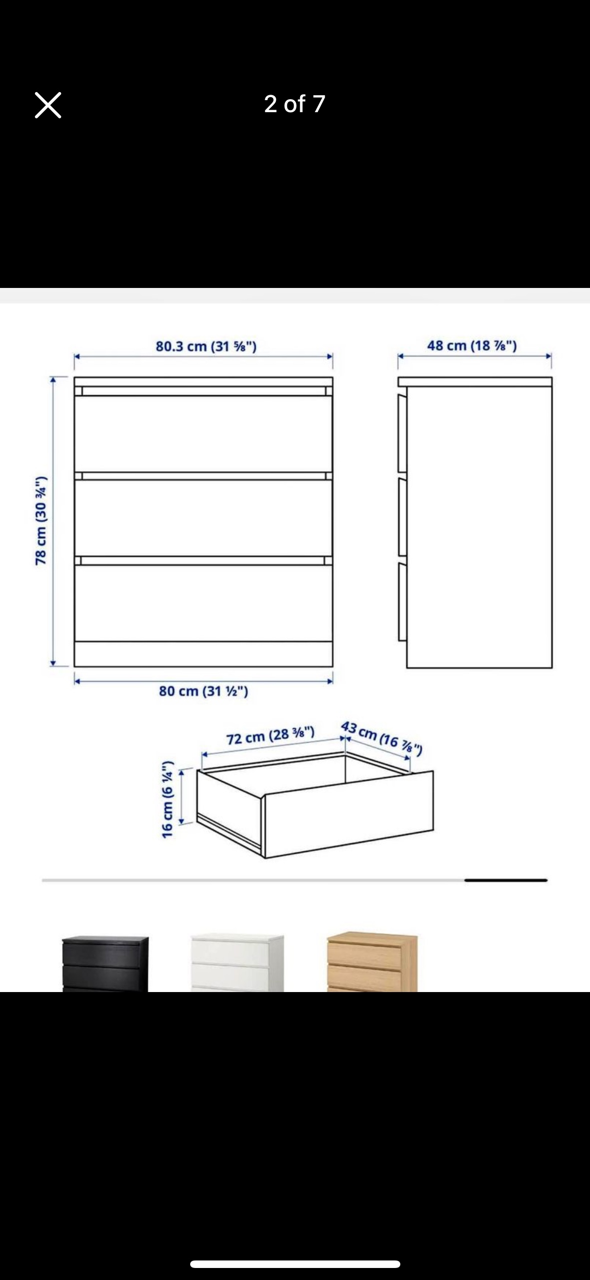 IKEA malm 3 drawer dresser - photo 3