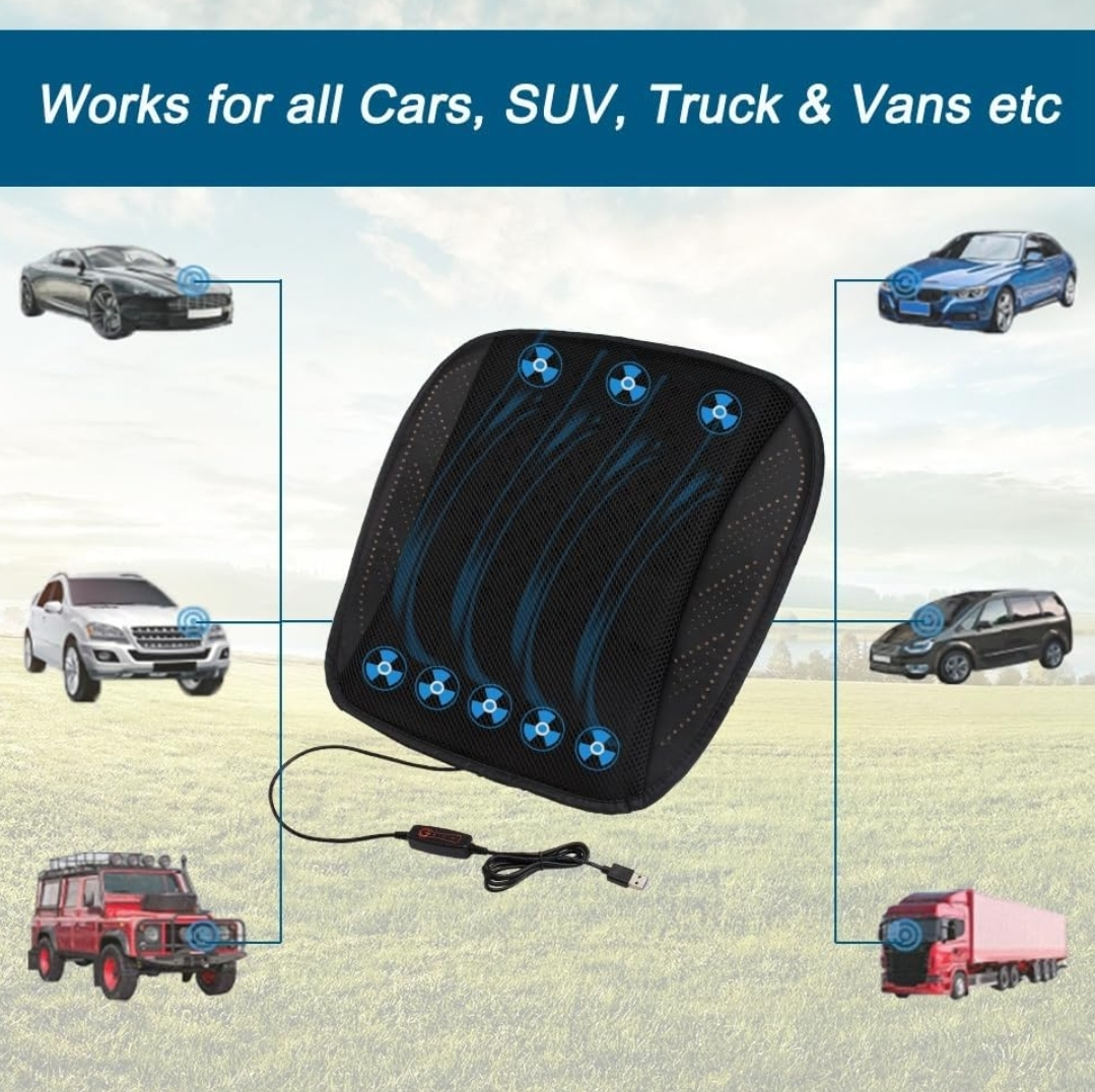 Ventilated Car Seat Cushion with USB Quick Cooling Three-Speed - photo 3