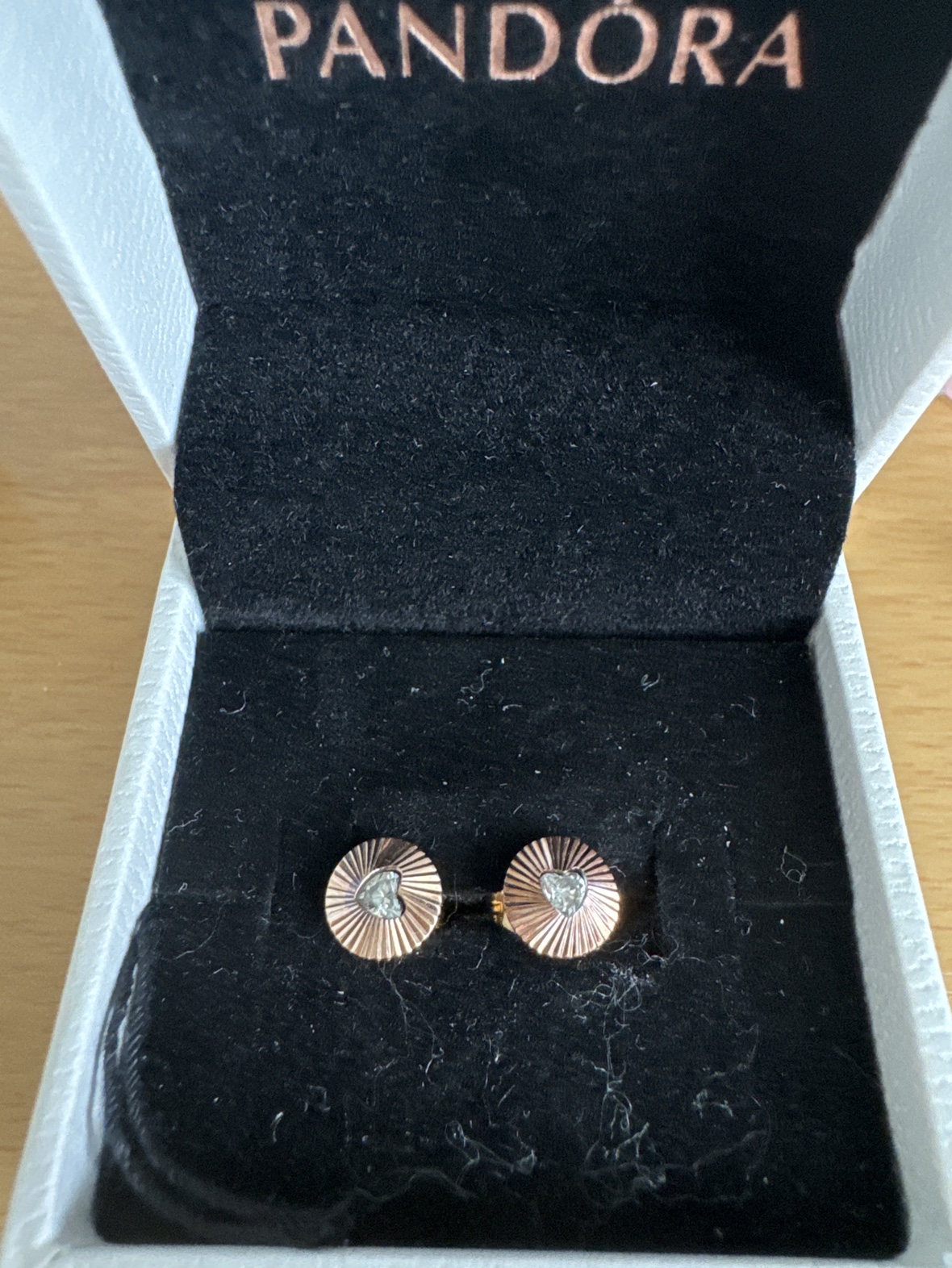 Pandora rose gold heart earring thumbnail