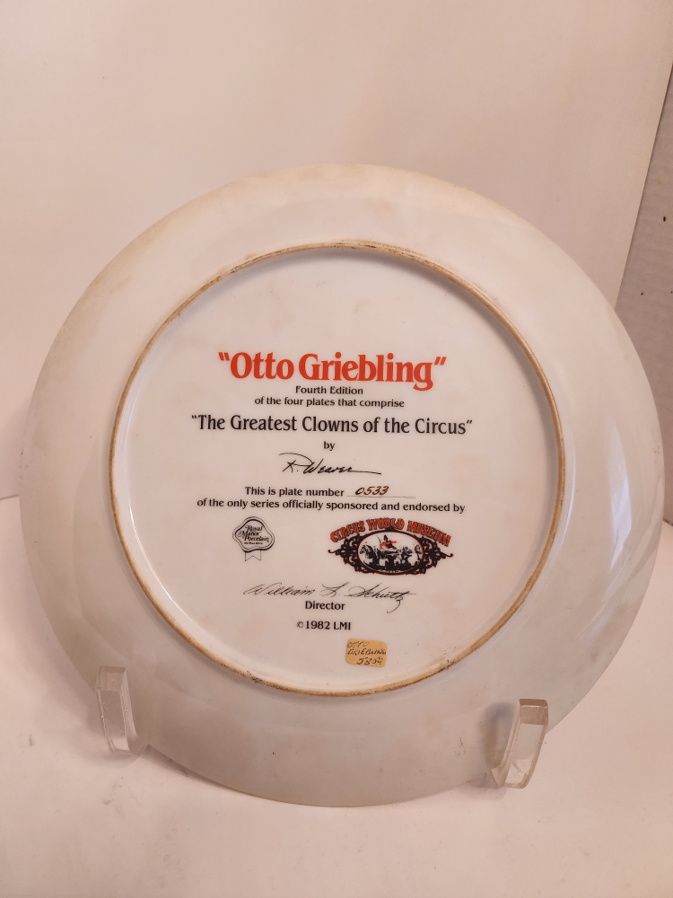 Collector's Clown Plates, 1982, Otto Griebling, Felix Adler - photo 5