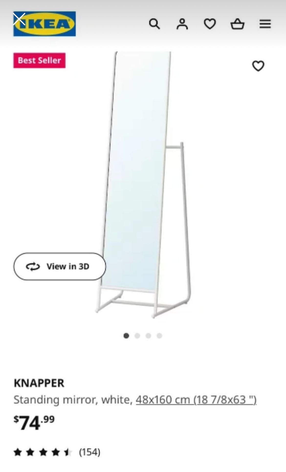Ikea Standing Mirror Moving Sale - photo 3