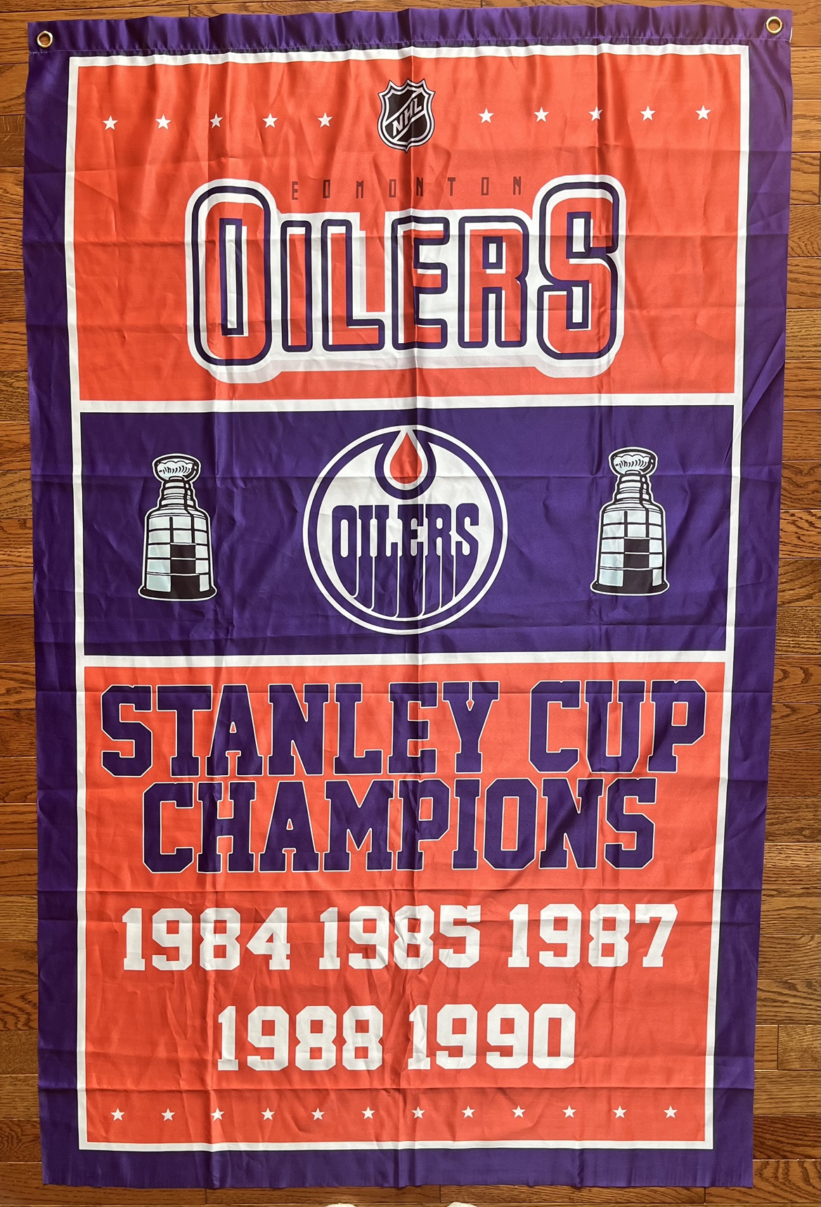 Oilers 5-time Stanley Cup Hockey Champions 3X5 Banner/Flag - $30