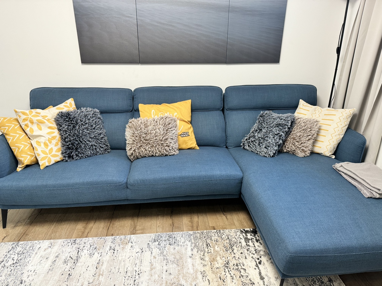 Blue sectional - free delivery - photo 3
