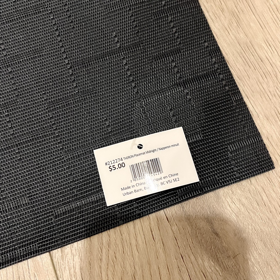 10pc Placemats | URBAN BARN Black Woven PVC placemat thumbnail