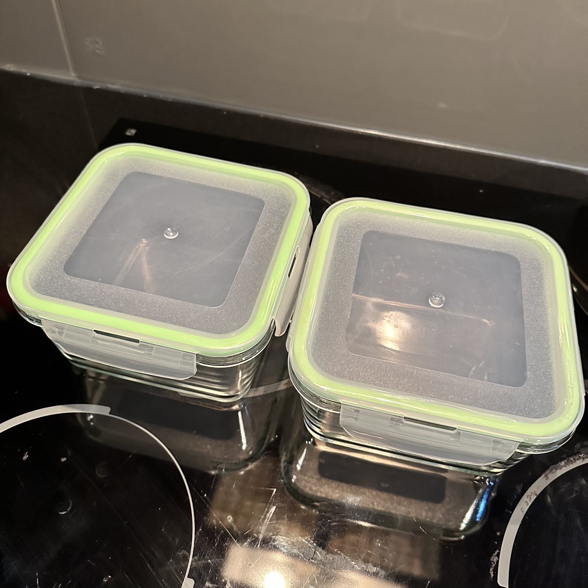 Stainless steel pot+2 glass containers image indicator(7)