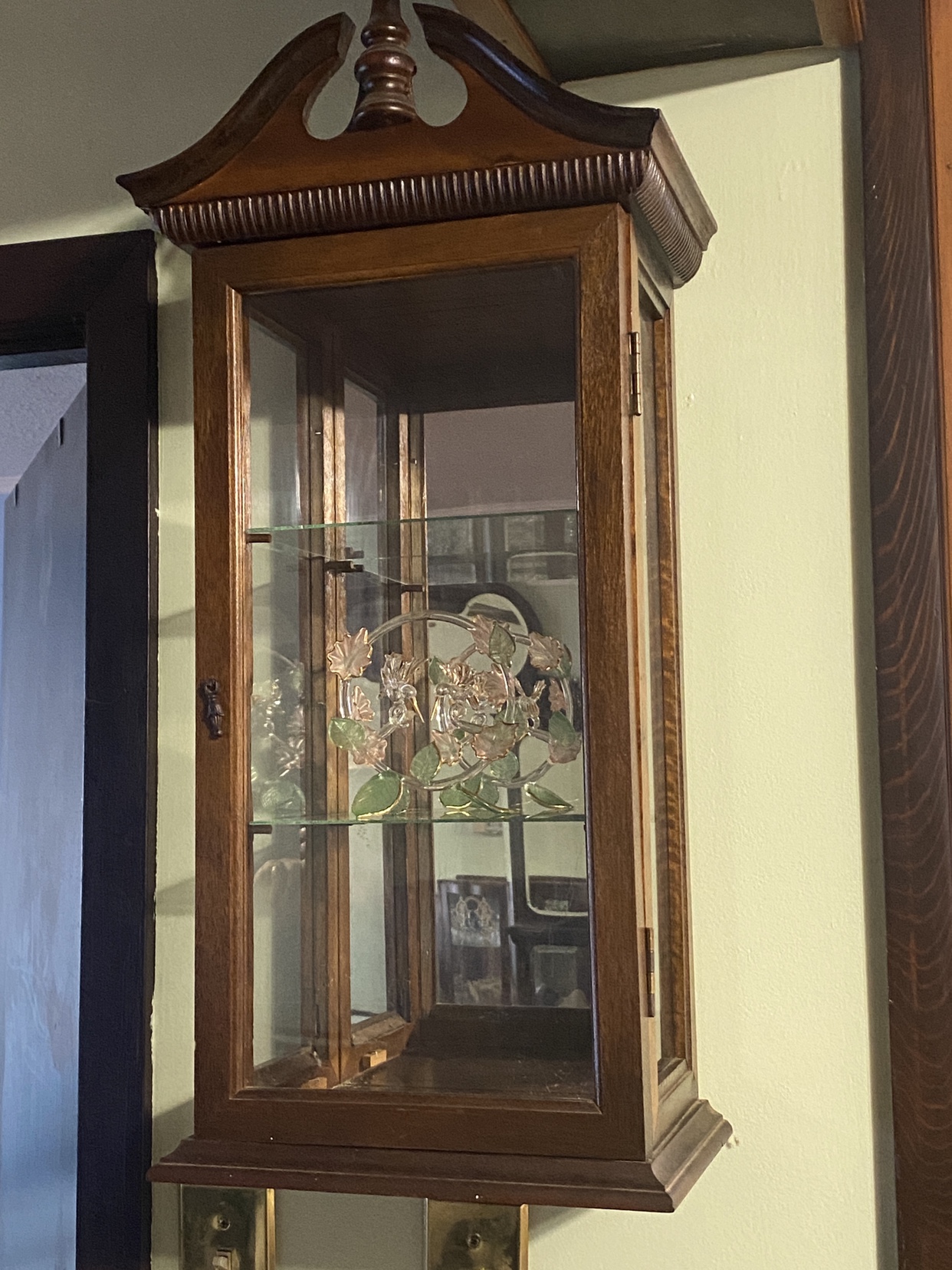 Curio cabinet with two shelves