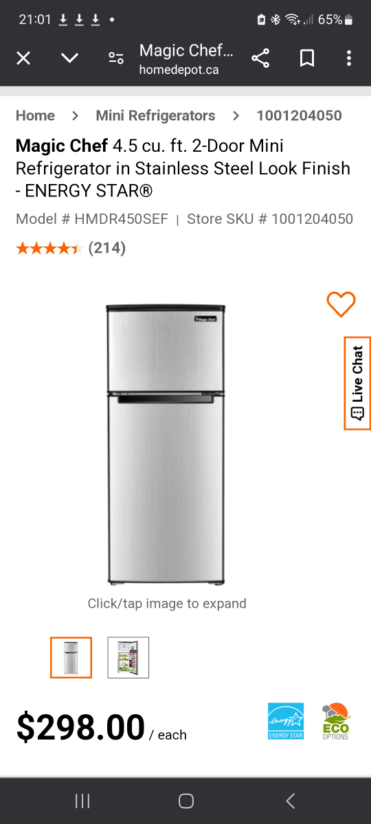 Stainless Steel Mini Fridge Magic Chef