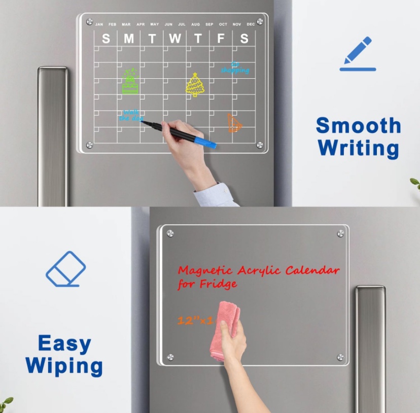Magnetic Acrylic Calendar for Fridge image indicator(4)