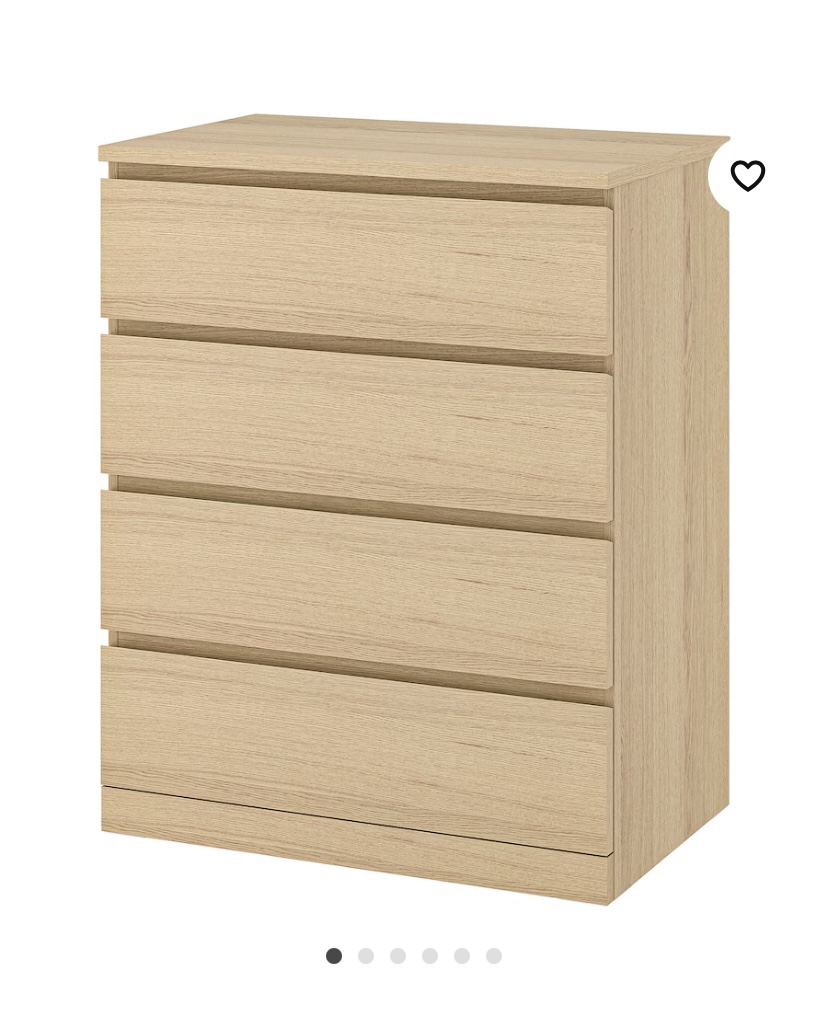 Ikea Malm 4 drawer dresser, bottom slat missing - photo 2