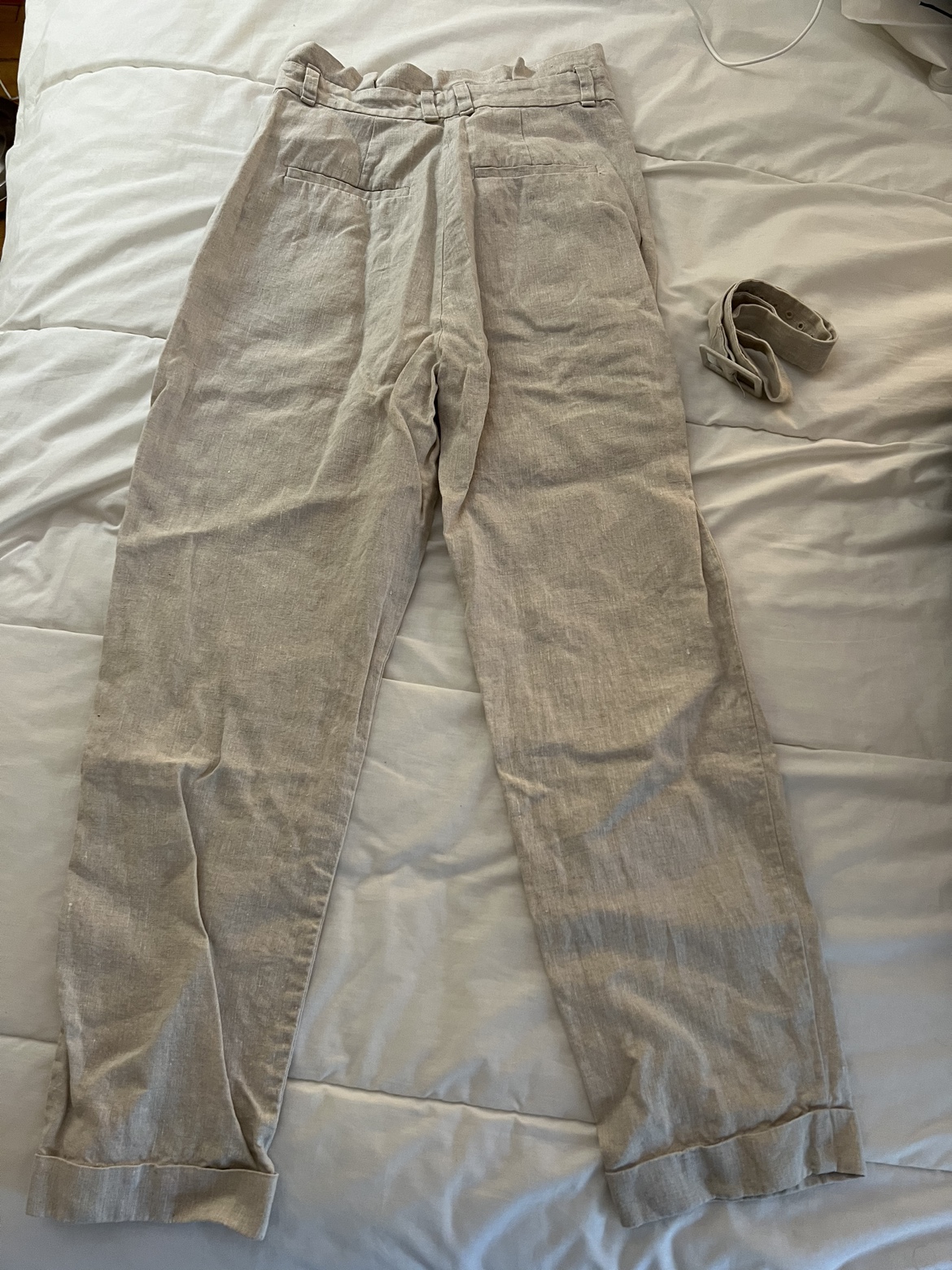 & other stories 100% linen beige pants - size 34 - photo 4