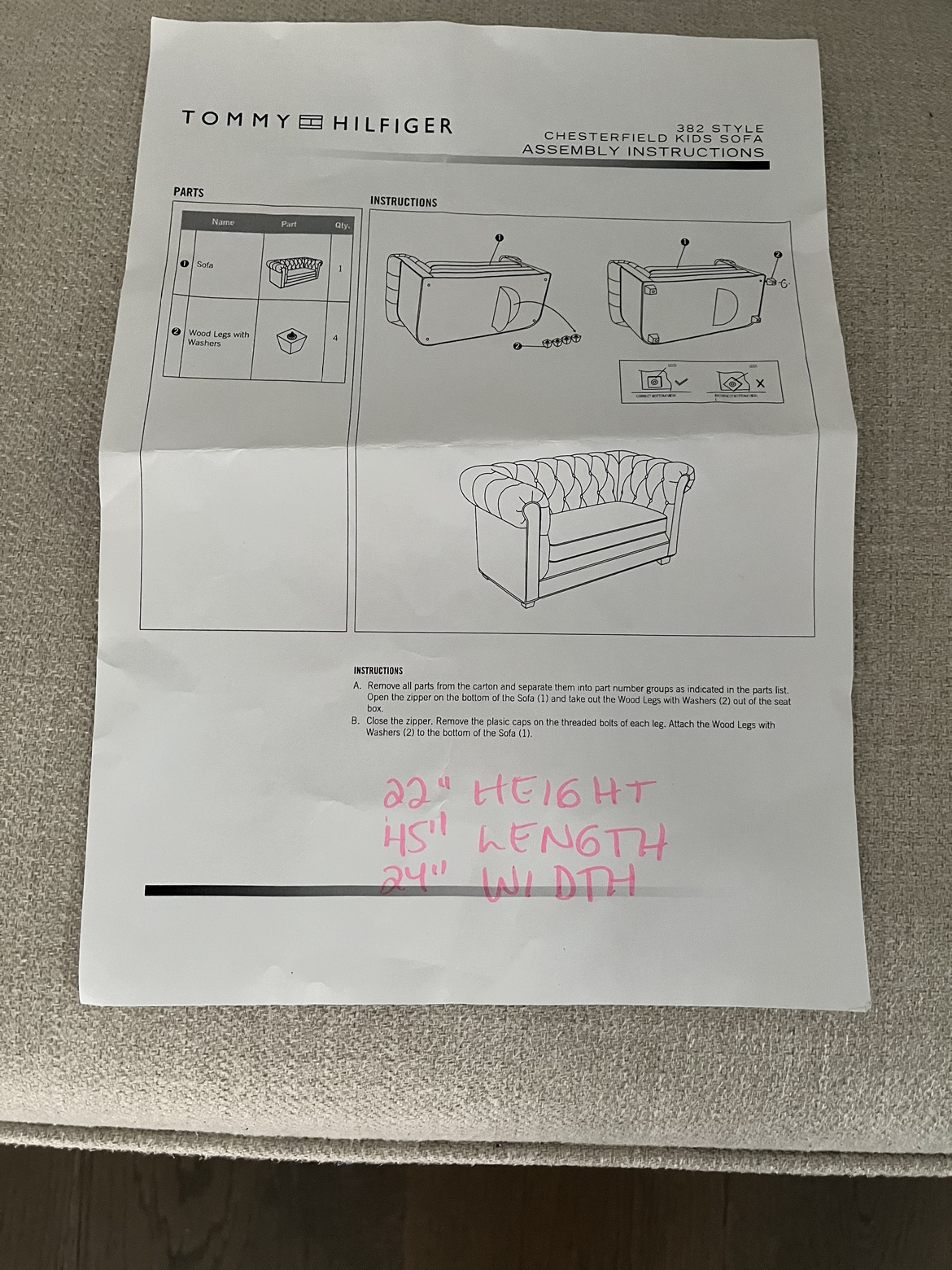 Tommy Hilfiger kids loveseat EUC retail $890 image indicator(2)