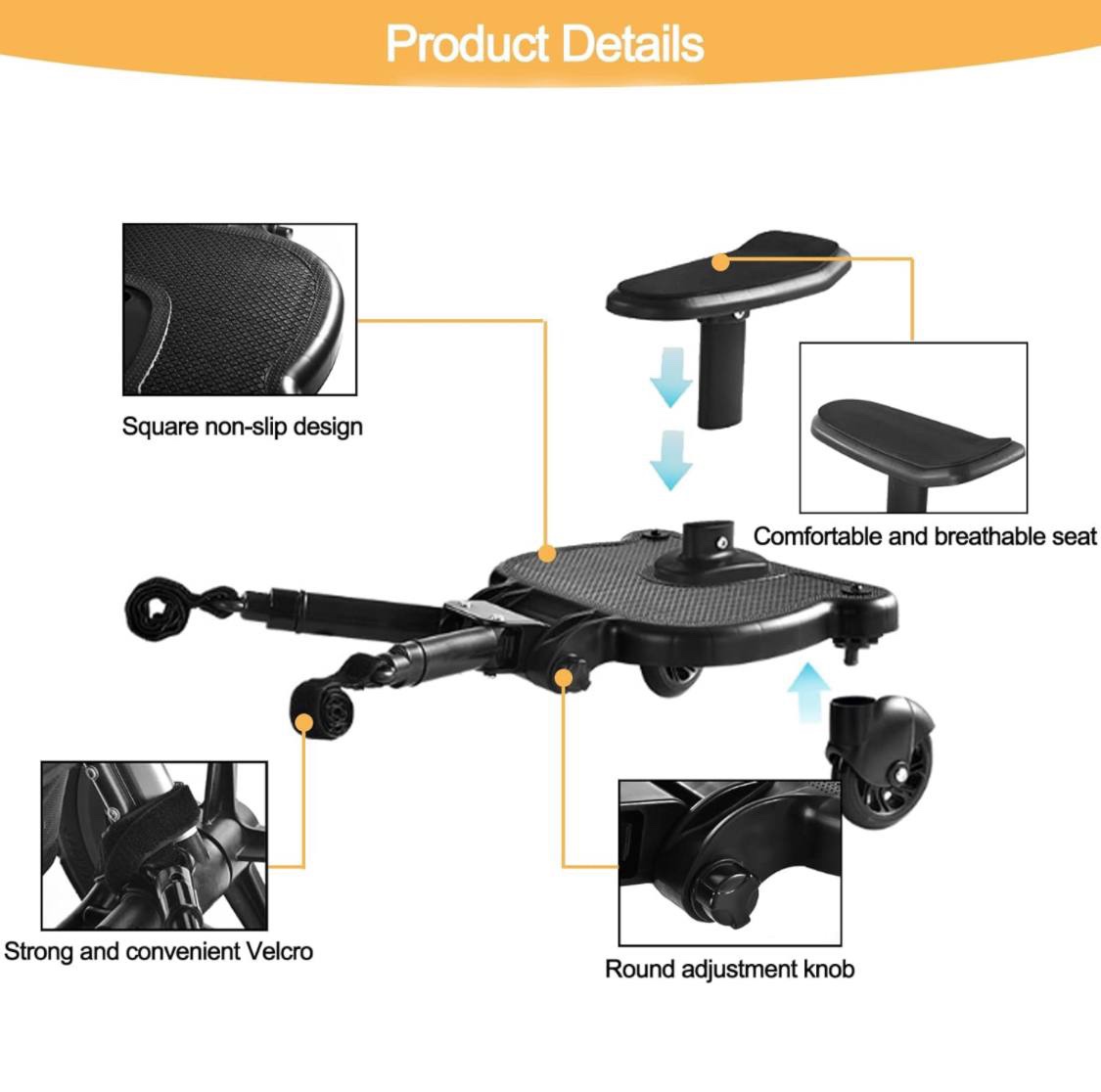Universal Stroller Ride Board with detachable seat image indicator(4)