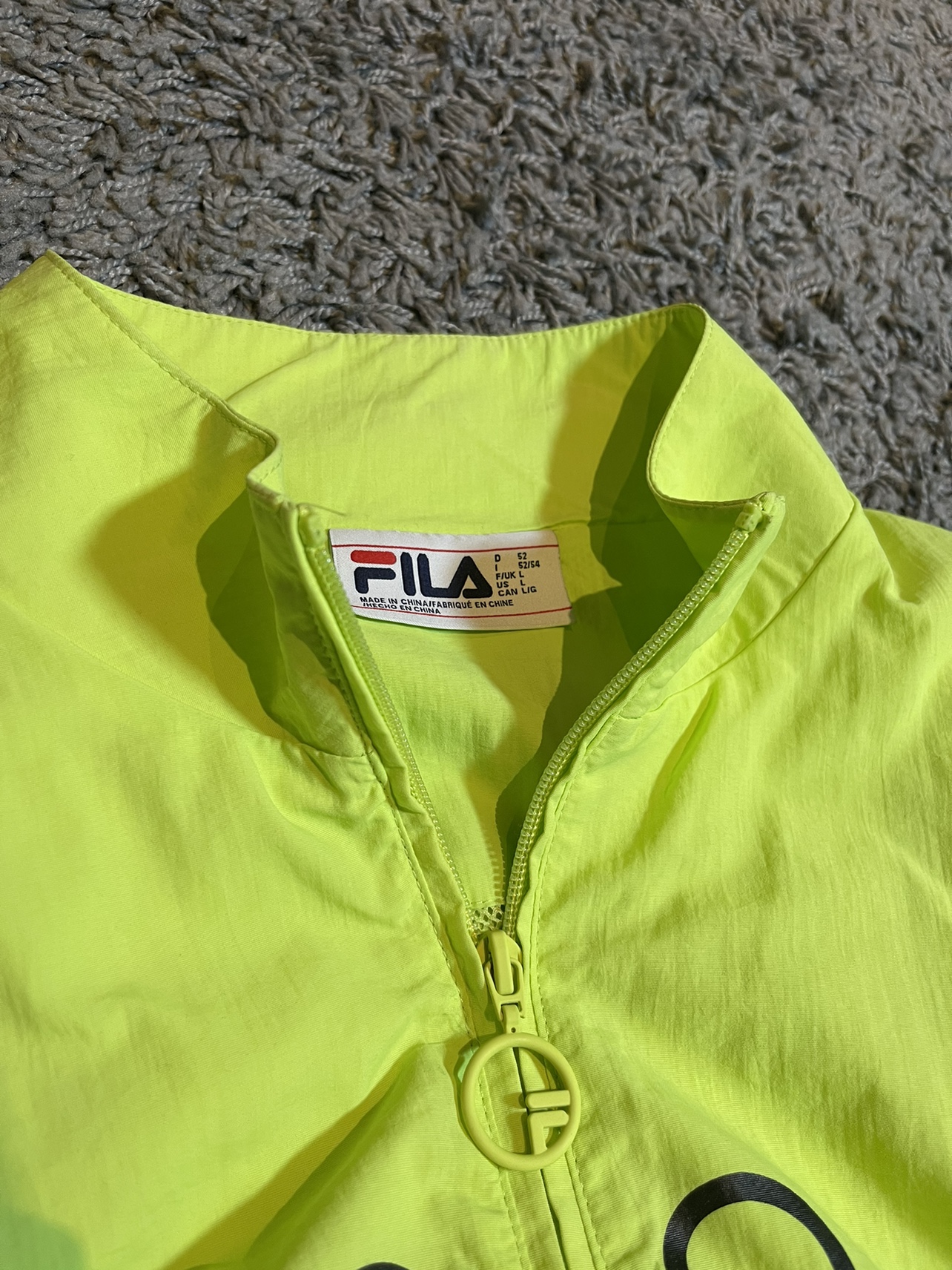 FILA Woven Track Jacket Windbreaker Neon Green Vintage image indicator(5)