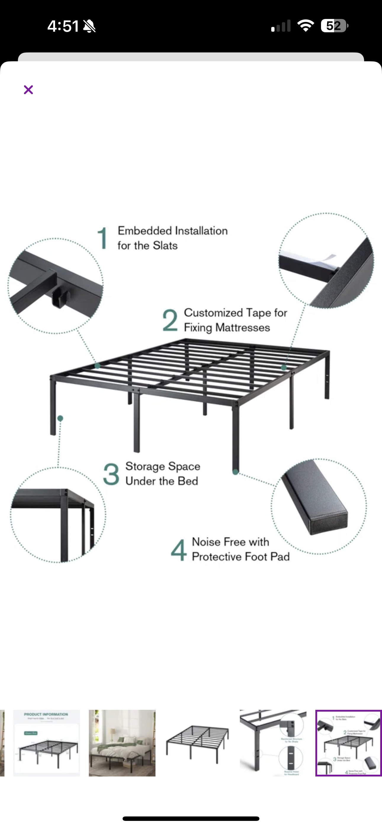Metal bed frame - photo 4