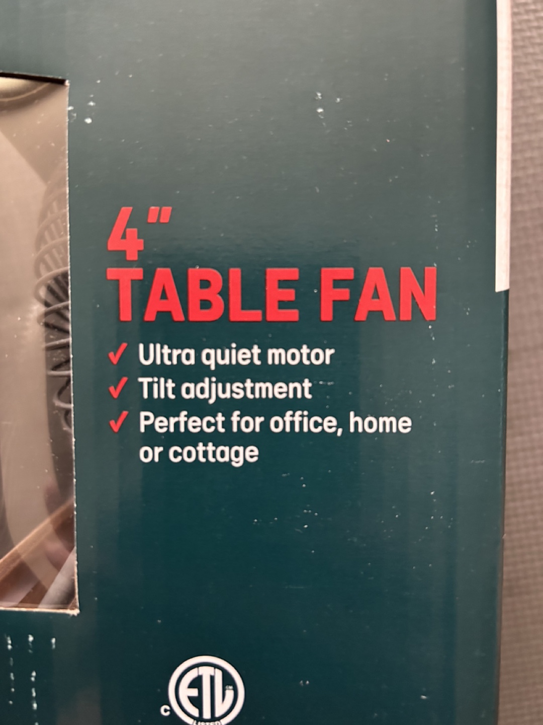 4” Table Fan - Ultra quiet - tilt adjustment - photo 2