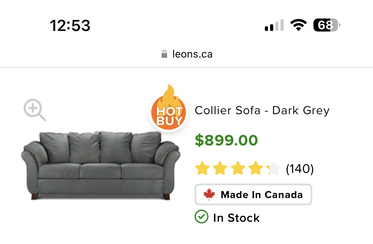 Collier Sofa - Dark Grey