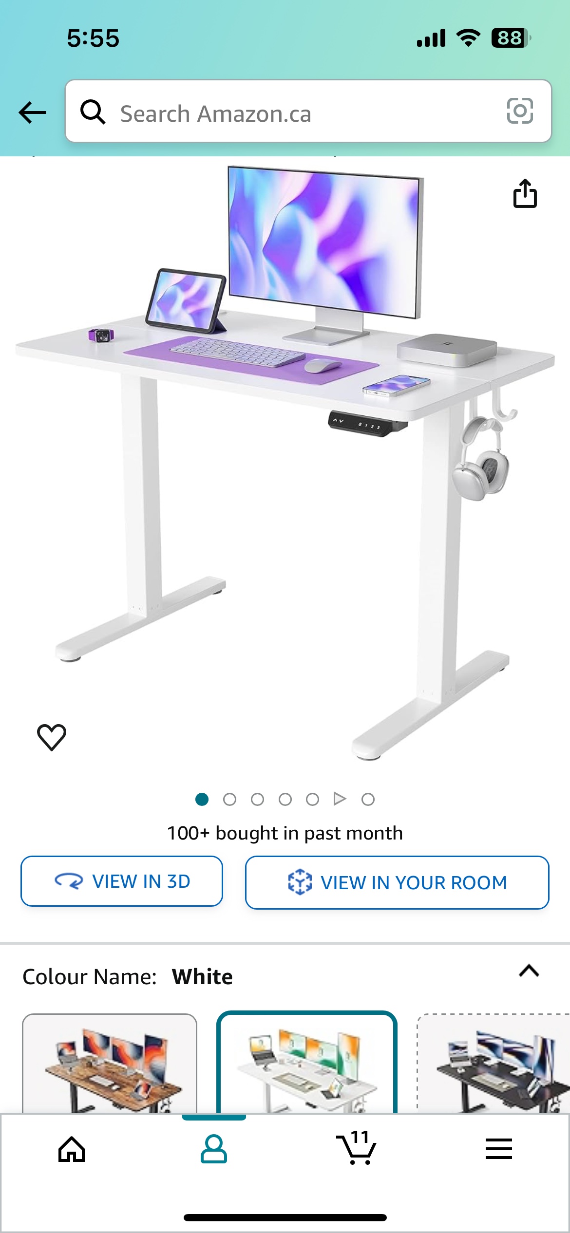 Electric standing desk