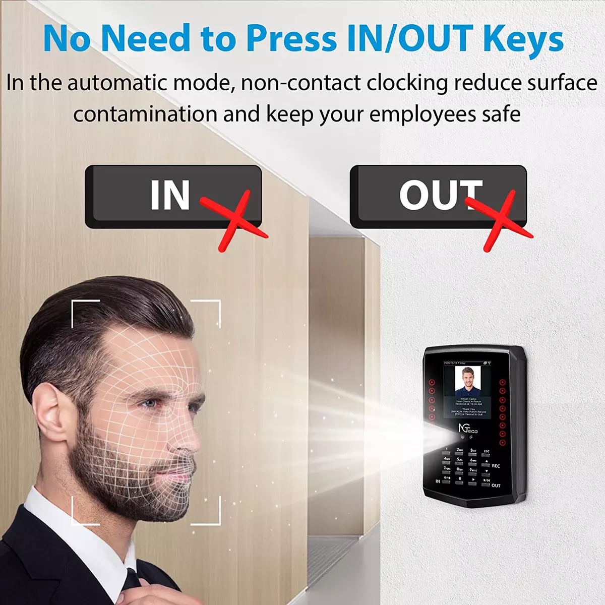 Employee attendance Face recognition time clock image indicator(6)