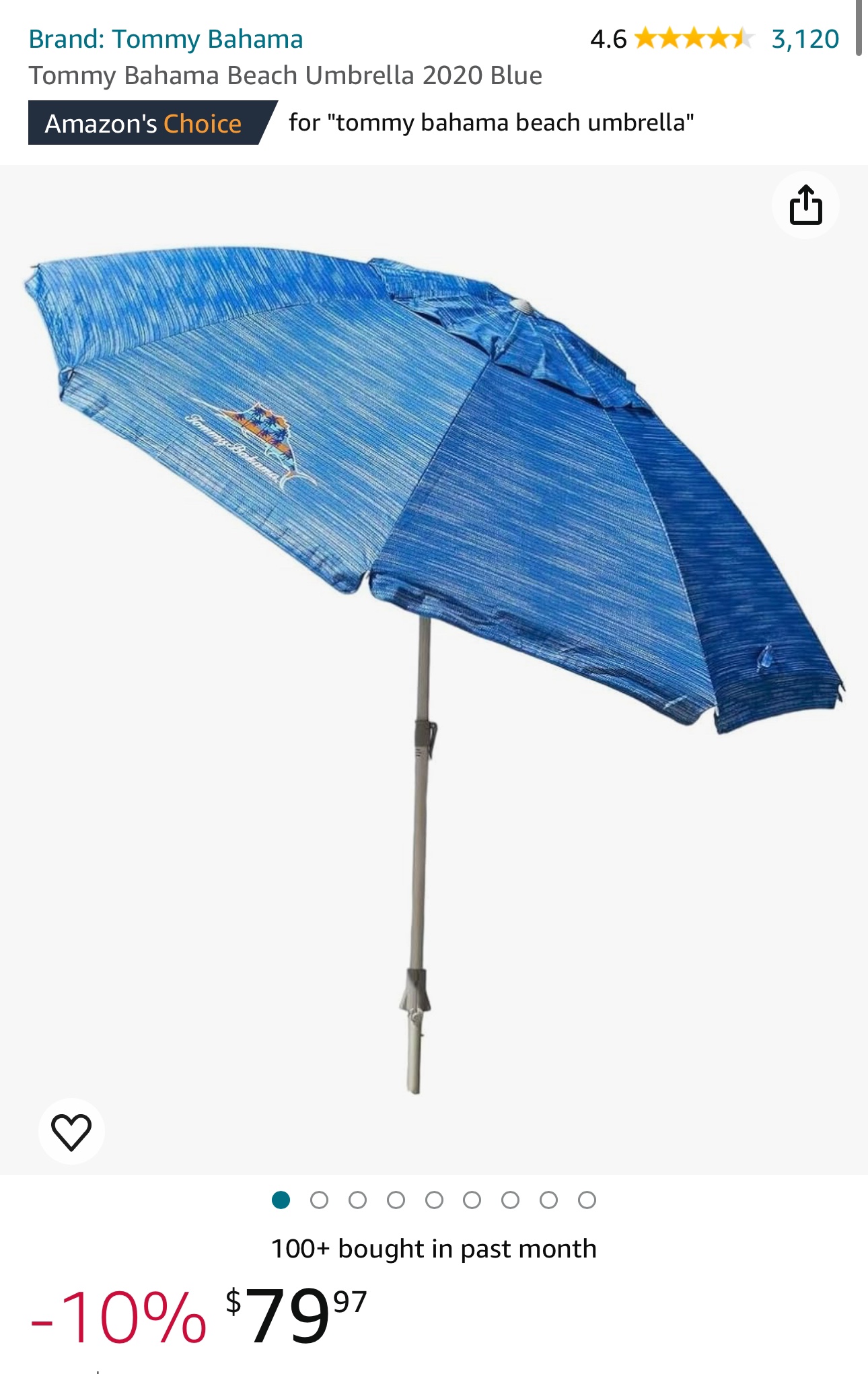 Tommy Bahama Beach Umbrella 2020 Blue - photo 2
