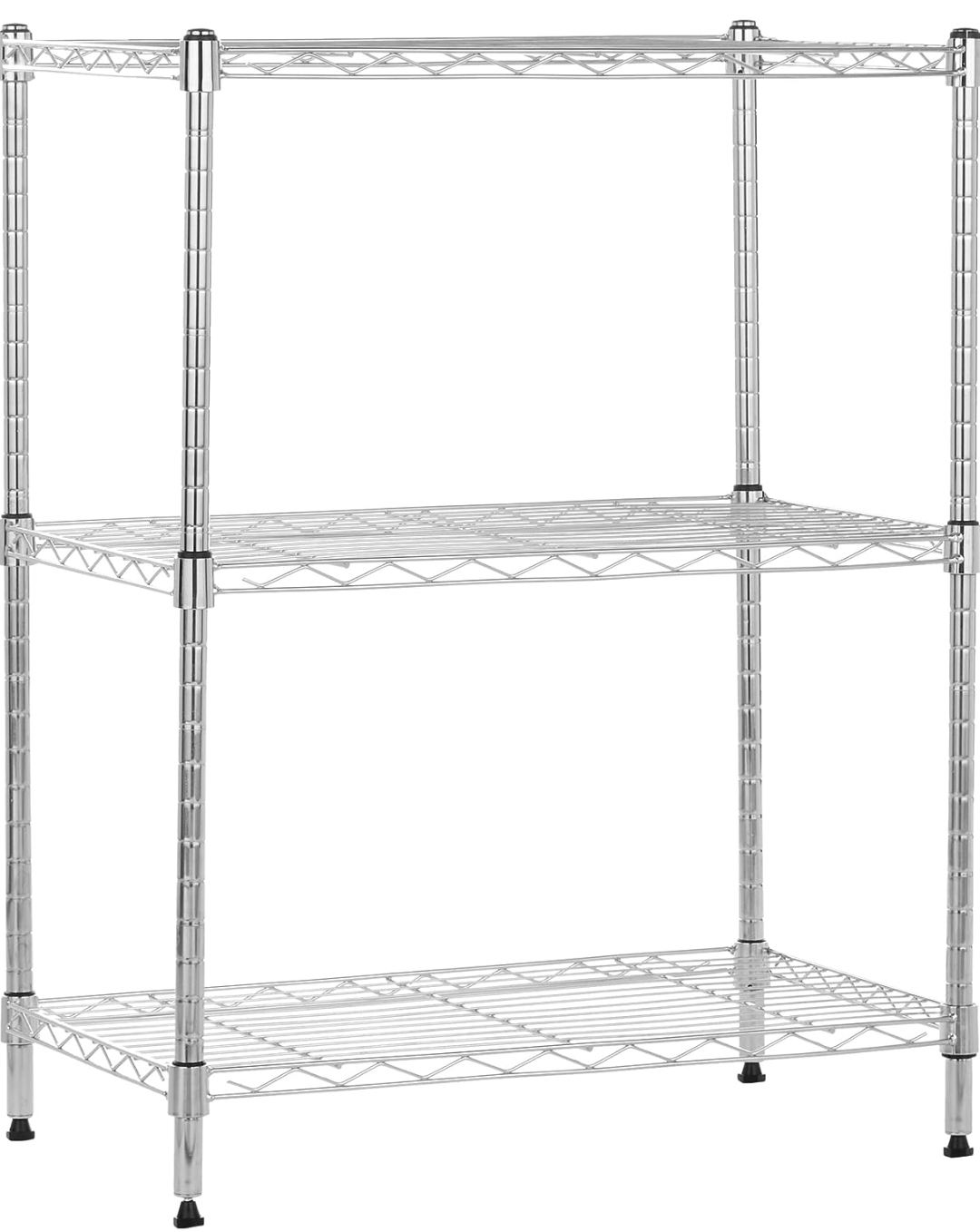 2 Amazon Basics 3-Shelf Shelving Storage Units | Chrome Silver thumbnail
