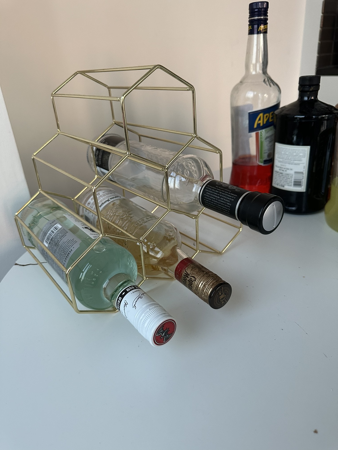 Honeycomb bottle rack