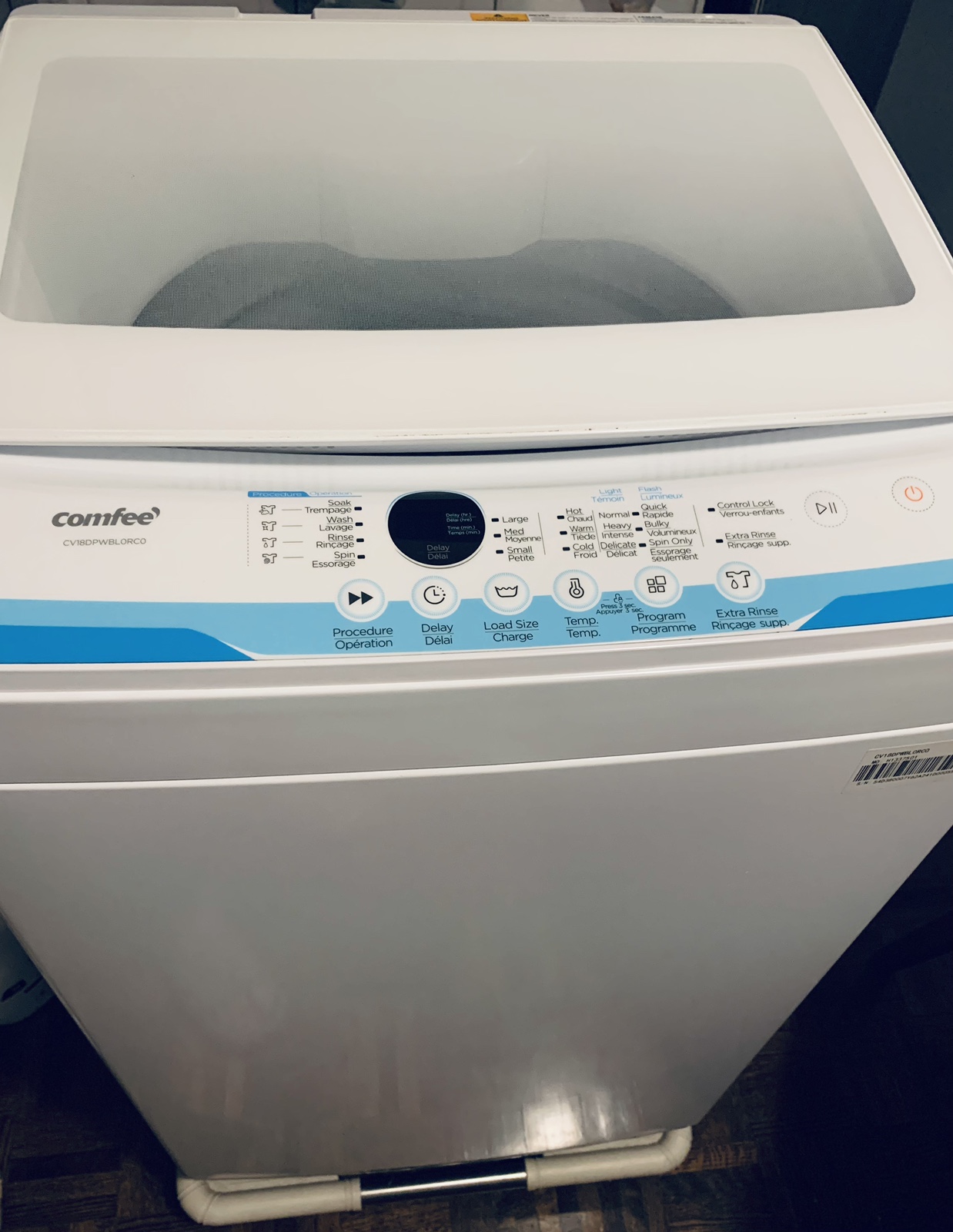 COMFEE 1.8 Cu. Ft. Portable Washing Machine image indicator(3)