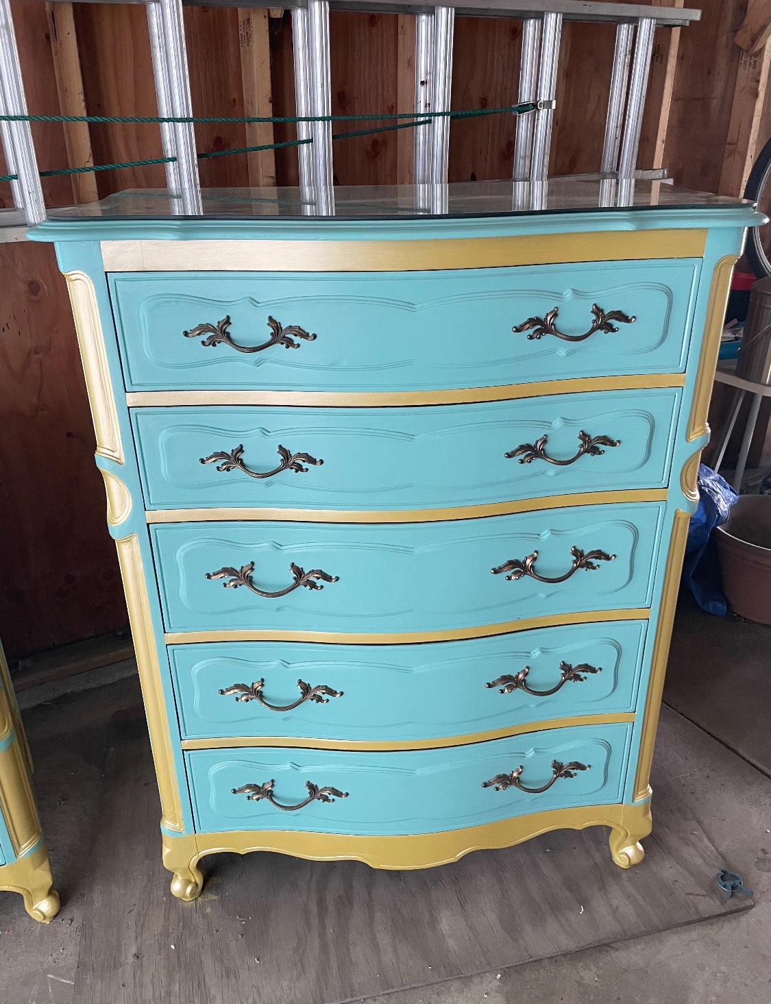 Two dressers and mirror, fully restored antiques - photo 5