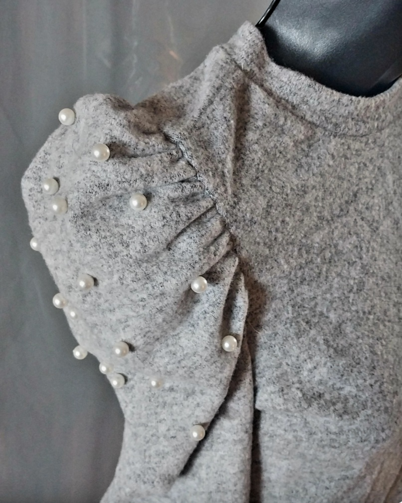 Ladies light grey bling zara long sleeve top image indicator(2)