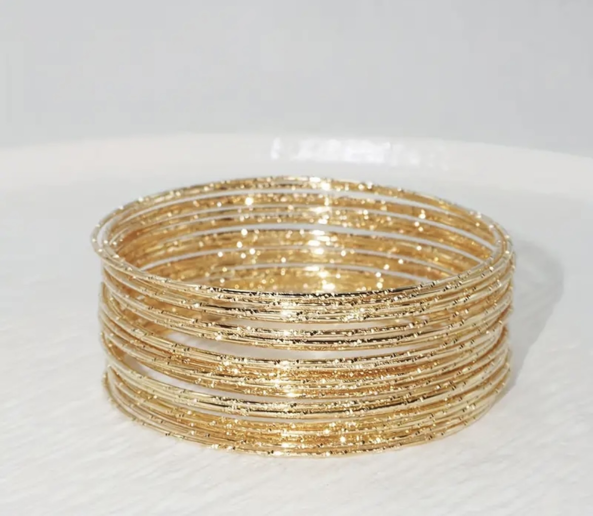 Brand New 30 pc 14K gold plated bangles Indian jewelry thumbnail
