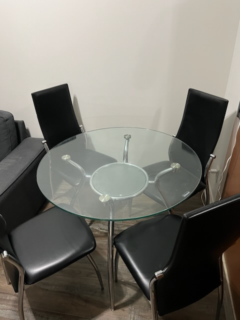 Glass Table & 4 Chairs