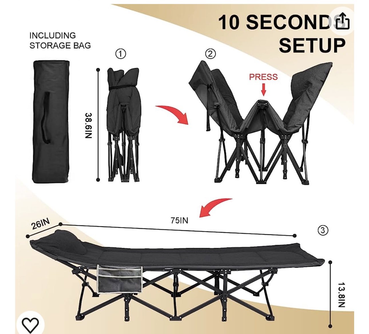 Folding bed for camping - photo 3