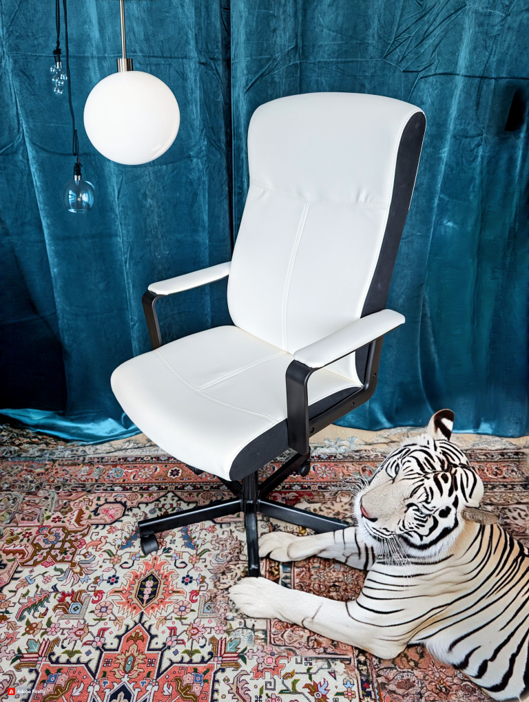 White Ikea swivel chair in great condition