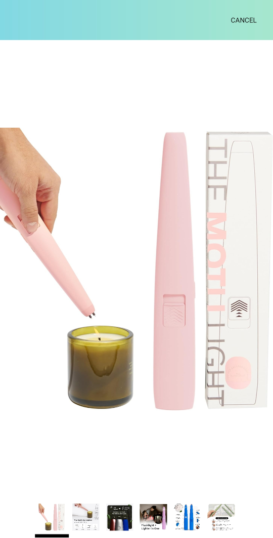 USB Motli Lighter & LED Flashlight - Light Pink thumbnail