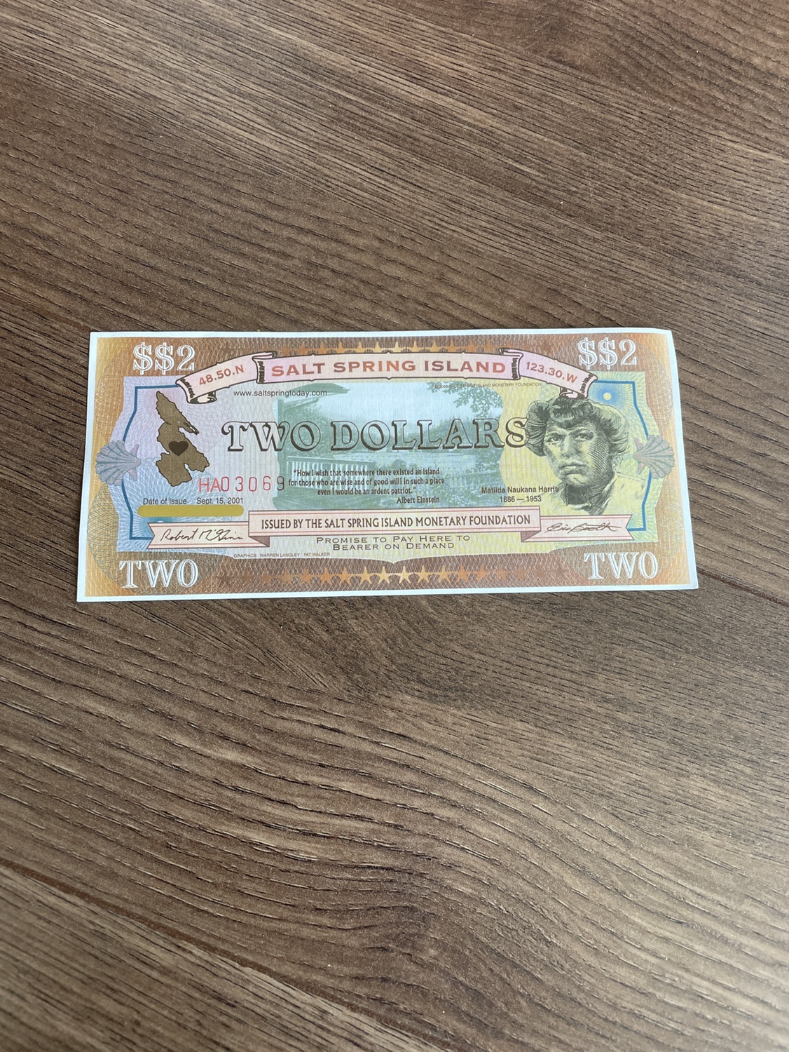 Salt spring island currency