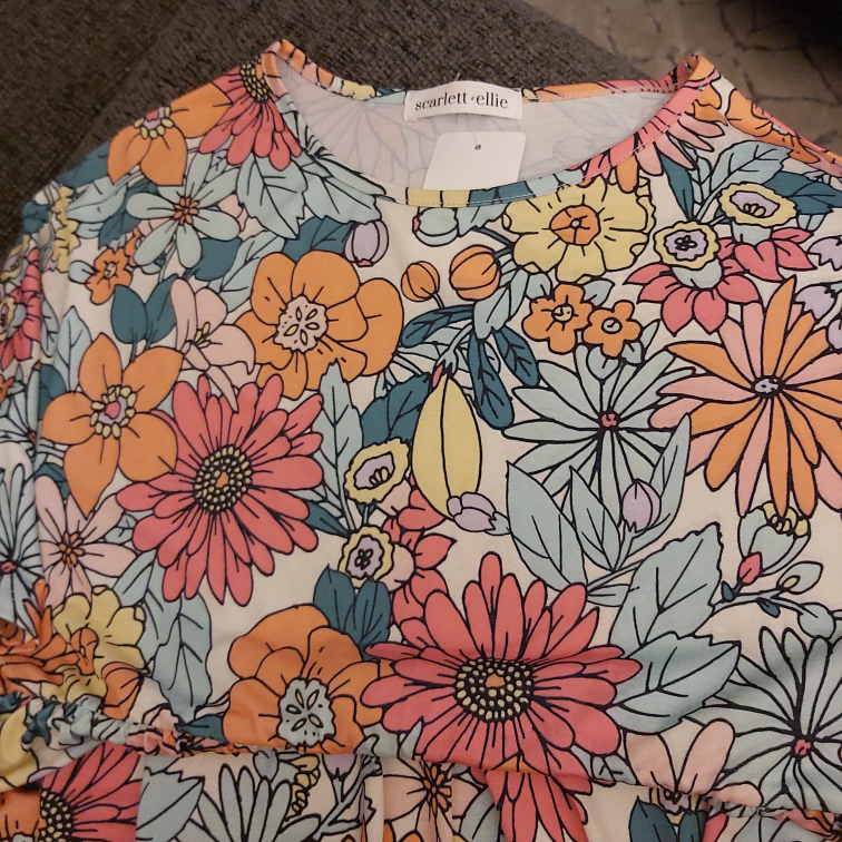 ladies retro print blouse New image indicator(6)