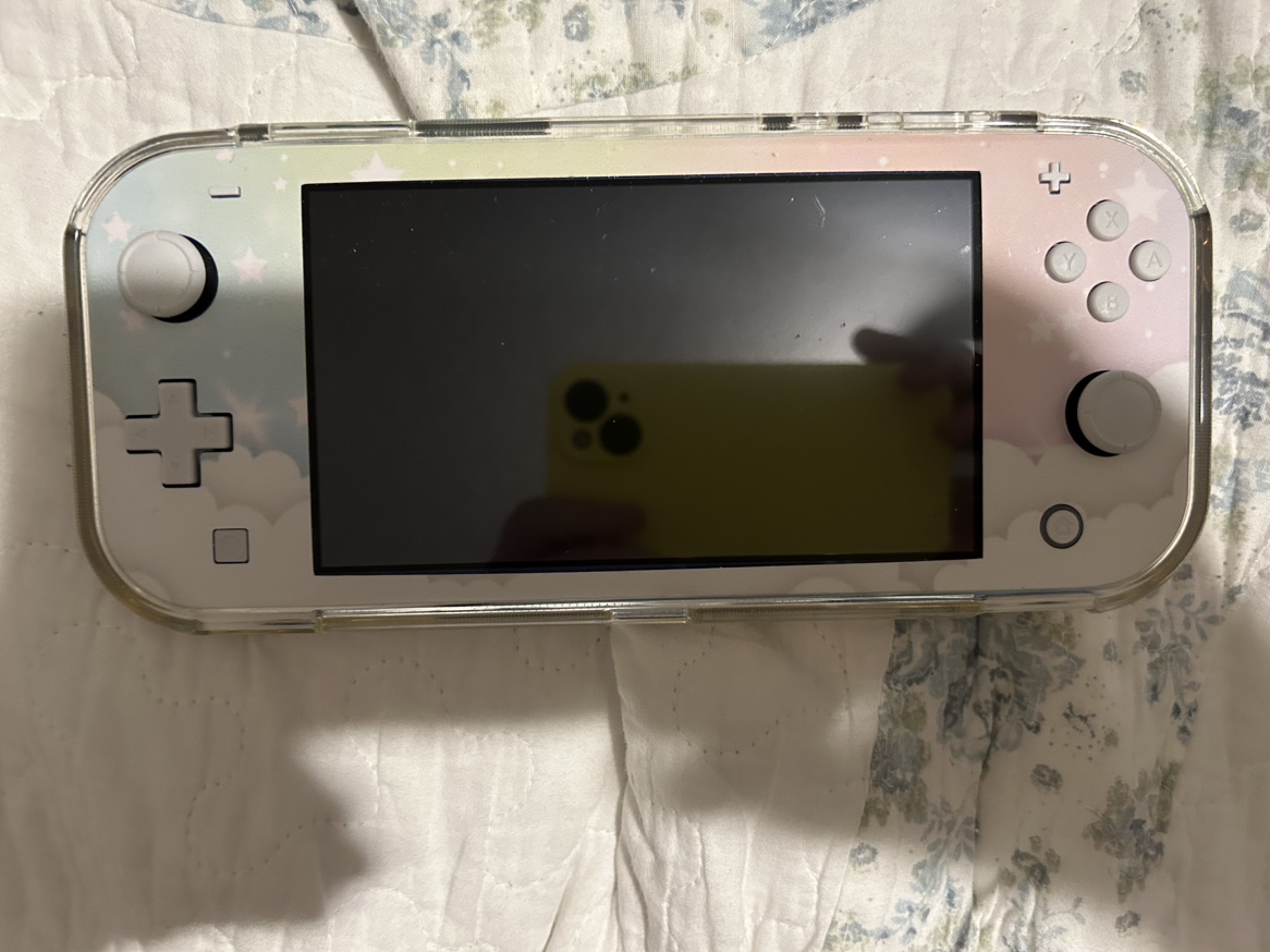 Nintendo Switch Lite with case and decal