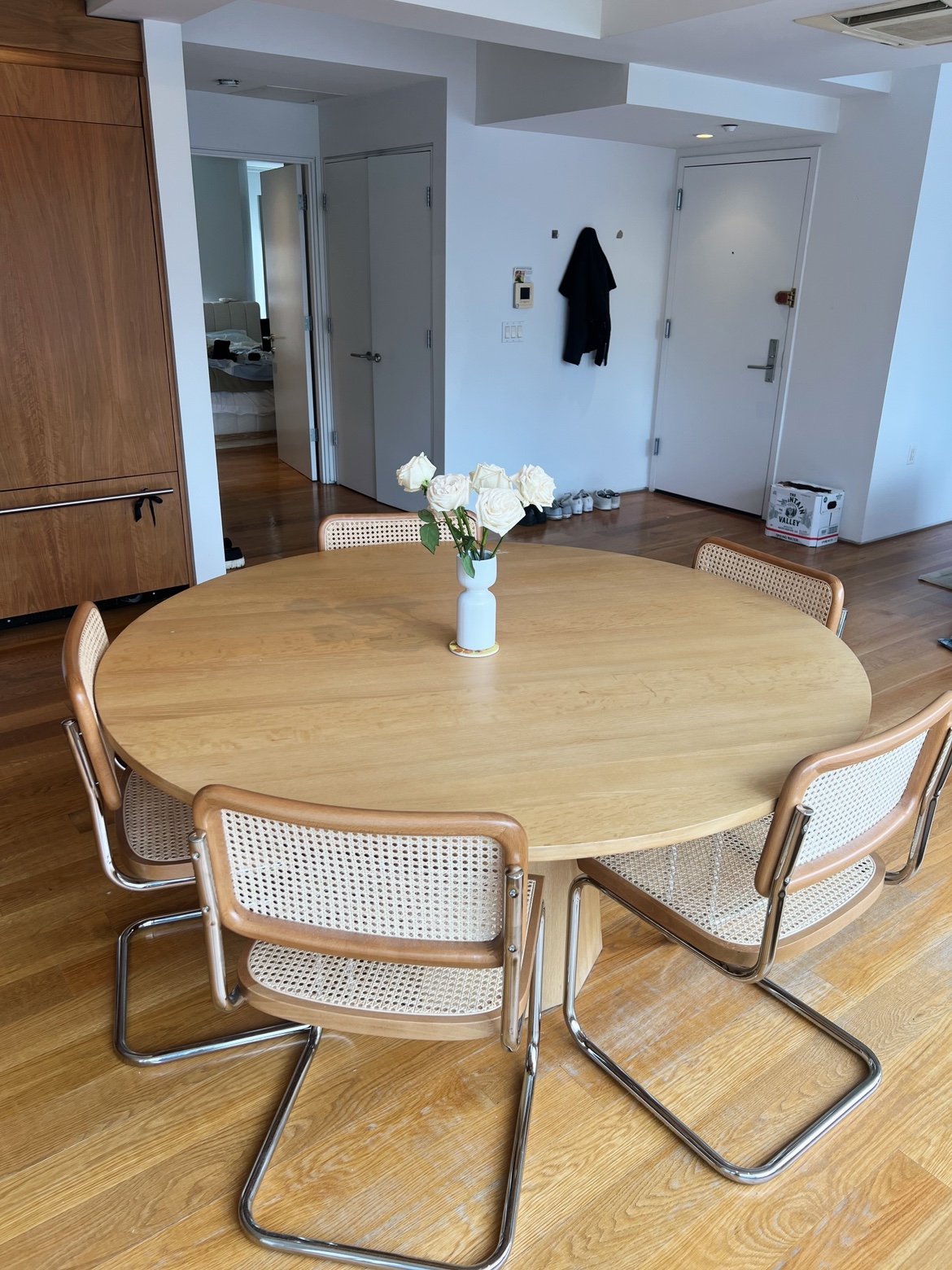 Cb2 OAK PEDESTAL DINING TABLE 60'' - photo 2