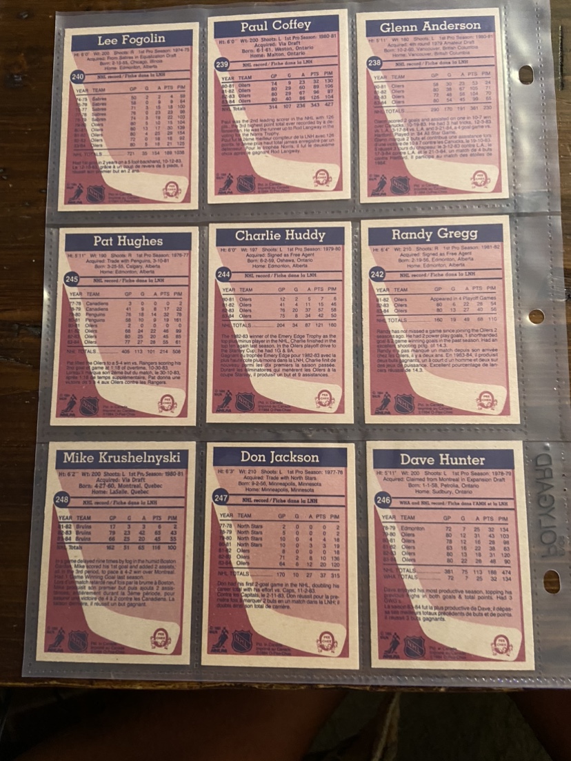 1984 Edmonton Oilers Opee Chee hockey cards - photo 3